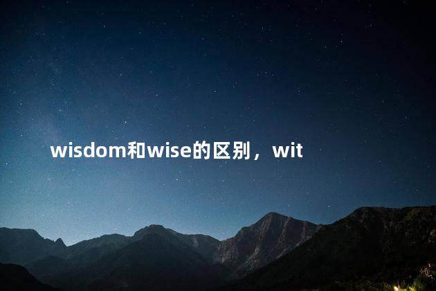 wisdom和wise的区别，wit wisdom的区别